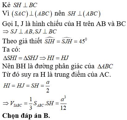 Bài tập trắc nghiệm Hình học 12 | Câu hỏi trắc nghiệm Hình học 12