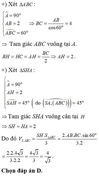 Bài tập trắc nghiệm Hình học 12 | Câu hỏi trắc nghiệm Hình học 12