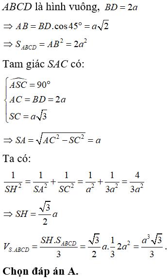 Bài tập trắc nghiệm Hình học 12 | Câu hỏi trắc nghiệm Hình học 12